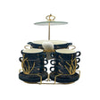 Soup Set With Gold Stand (Blue)