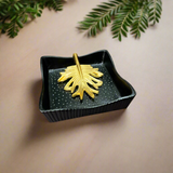 Pinnate Leaf Napkin Holder Gold & Black