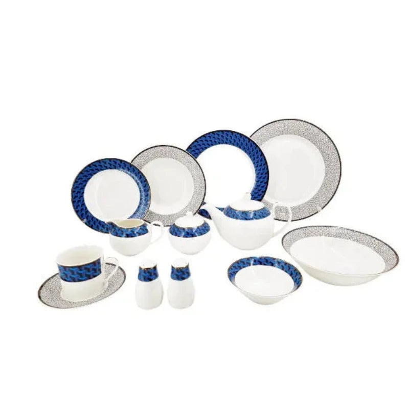 Dinner Set Grey Blue (47pcs Set)