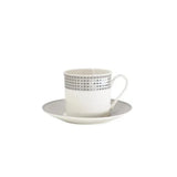 Cup & Saucer Set White & Grey (6pcs Set)