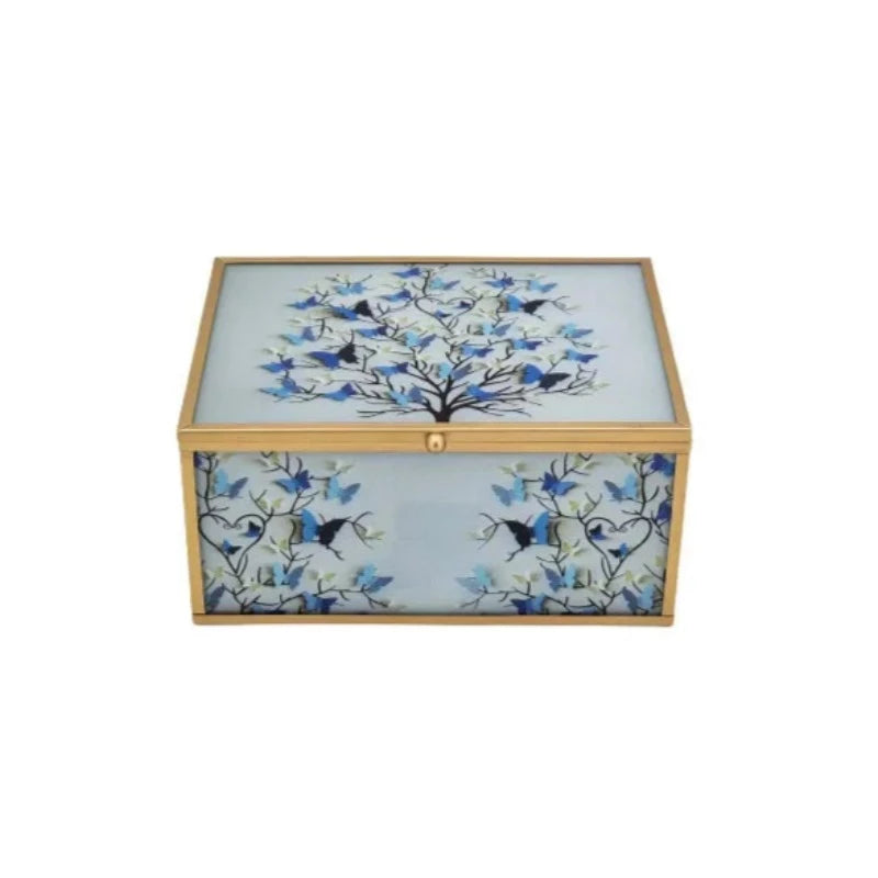 Jewelry Box Butterfly Blue Medium