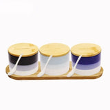 3pcs Jar Set With Wooden Tray