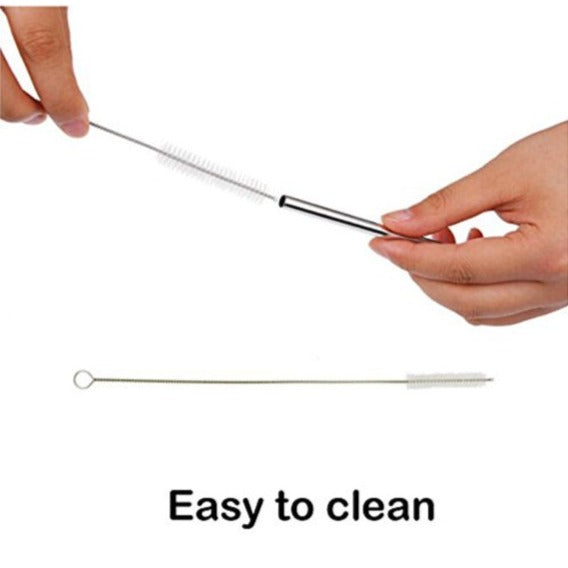 Stainless Steel Straws 6pcs With Cleaning Brush