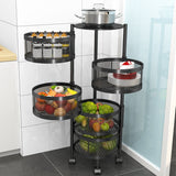 5 Tier Round Rotating Storage Trolley