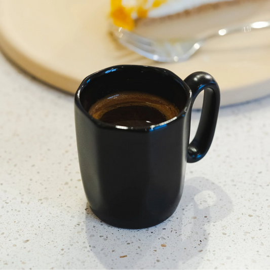 Two Ceramic Mugs With Handle 80 ml Fuori Black