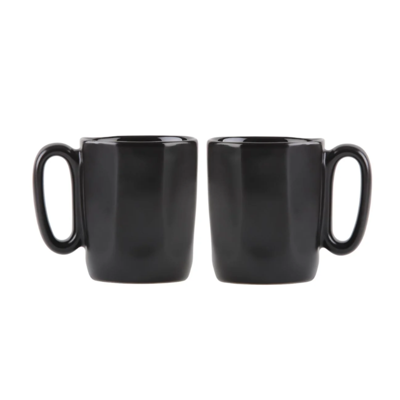 Two Ceramic Mugs With Handle 80 ml Fuori Black