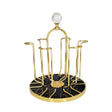 Glass Stand For 6 Gold & Black