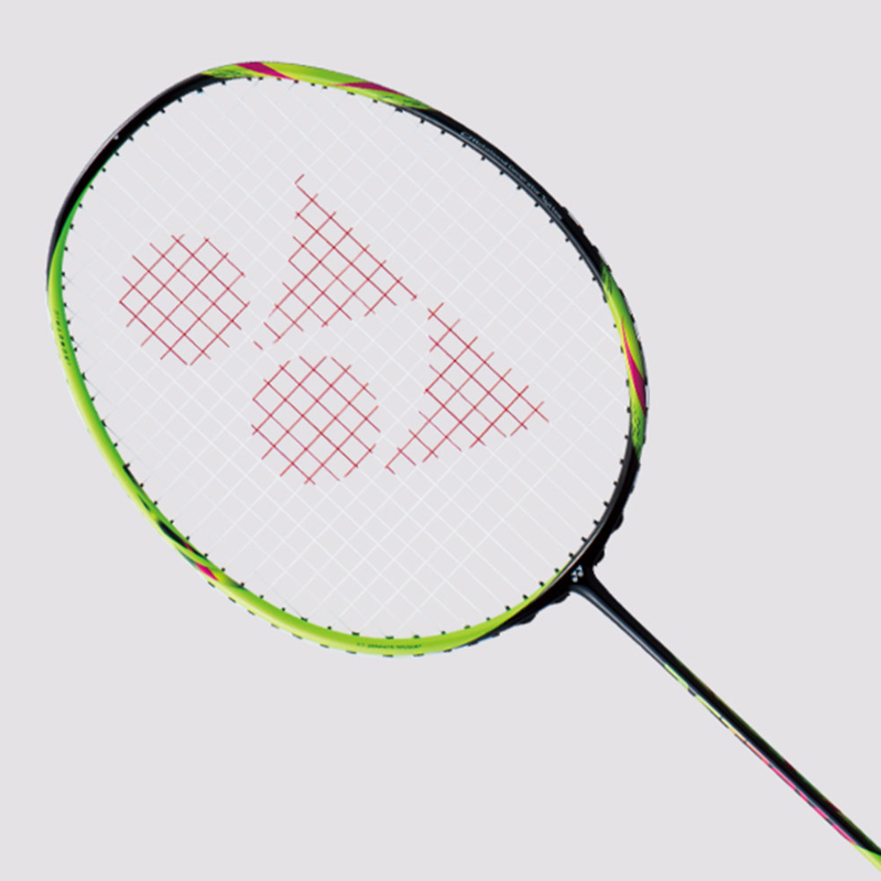 Badminton Racket Black Lime - Strung