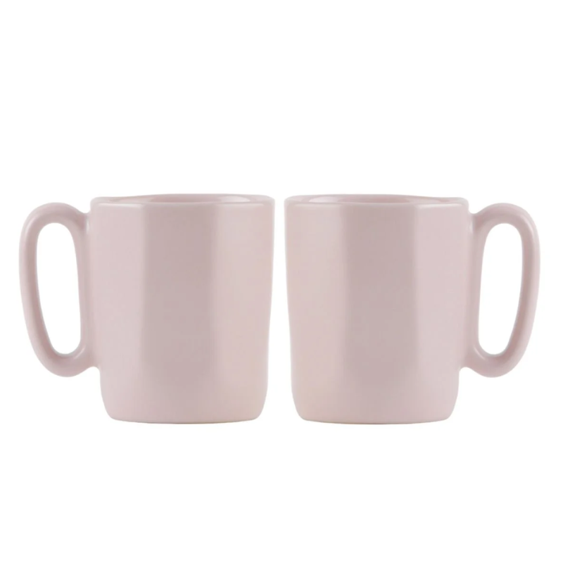 Two Ceramic Mugs With Handle 80 ml Fuori Pink