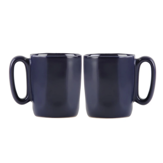 Two Ceramic Mugs With Handle 80 ml Fuori Navy Blue