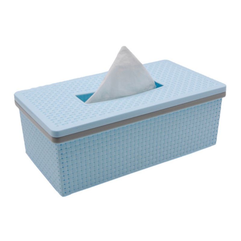 Plastic Tissue Box Blue