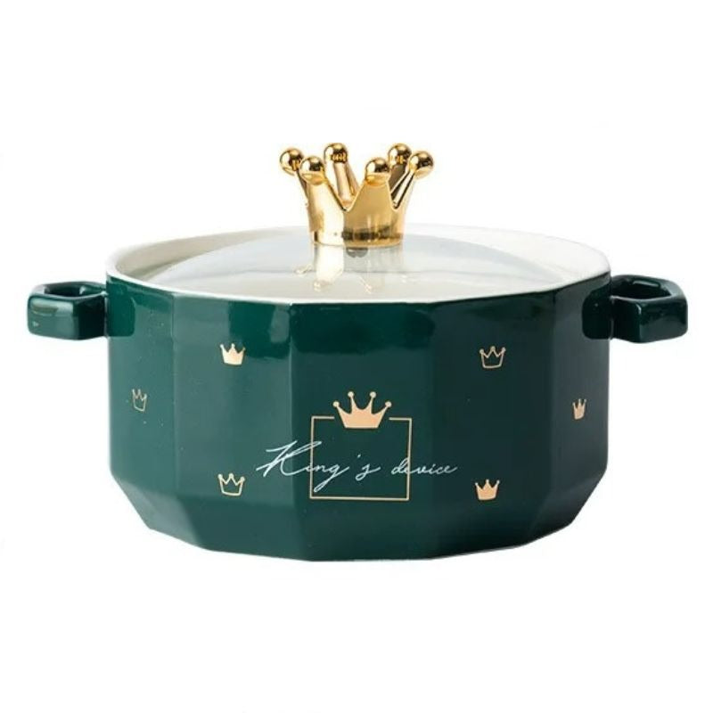 Crown Pot With Glass Lid Green 900ml