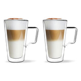 Set of 2 double wall latte glasses 350ml