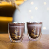 Set of 2 latte double wall glasses 250ml