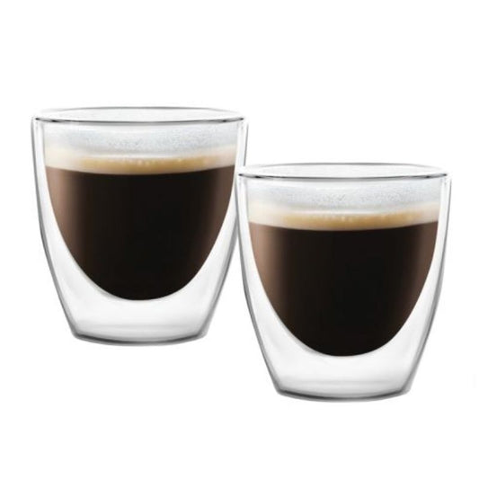 Set of 2 double wall espresso cups 80ml