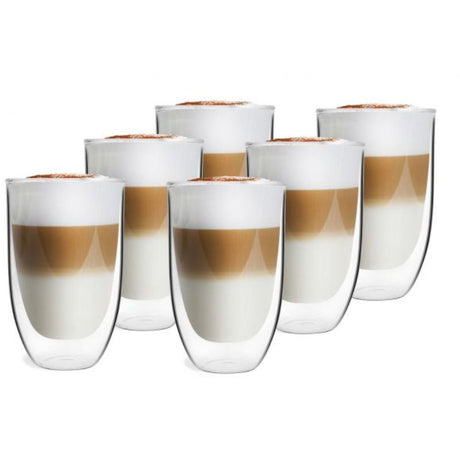 Set of 6 double wall long glasses 350ml