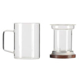 Glass with glass infuser and nut  lid 350ml