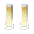 Set of 2 double wall champagne glasses 140ml