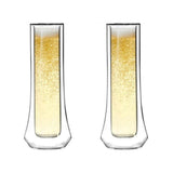 Set of 2 double wall champagne glasses 140ml