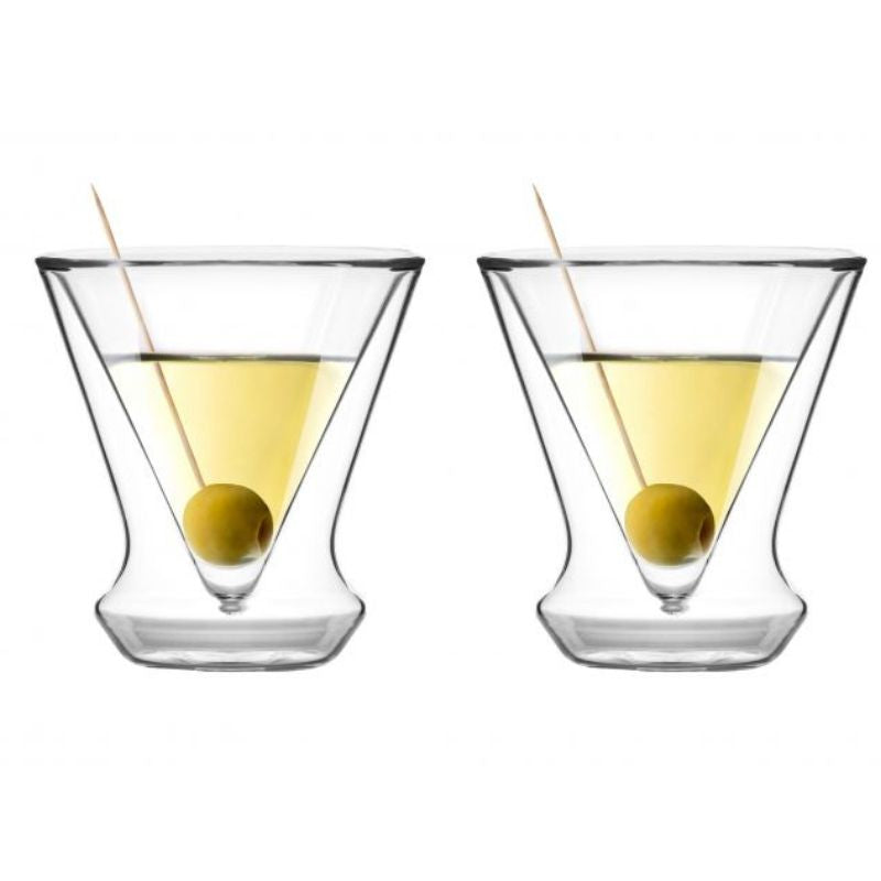 Set of 2 double wall martini glasses 155ml