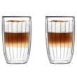 Set of 2 double wall high glasses 350ml