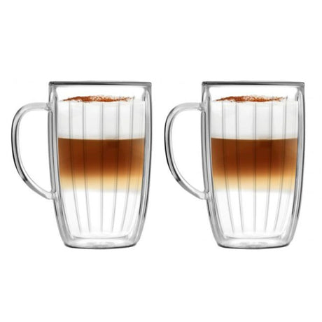 Set of 2 double wall high cups 350ml