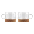 Set of 2 glasses with cork bottom 220ml