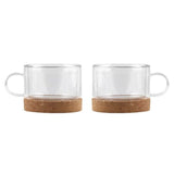 Set of 2 glasses with cork bottom 220ml