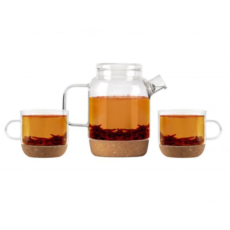 Set jug 800ml + 2 pcs of glasses with a cork stand 250ml