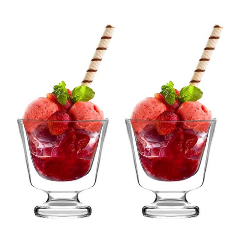 Set of 2 double wall dessert cups 250ml