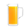 Double wall glass pitcher 1000ml