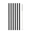 Set of 6 glass straws black 20cm