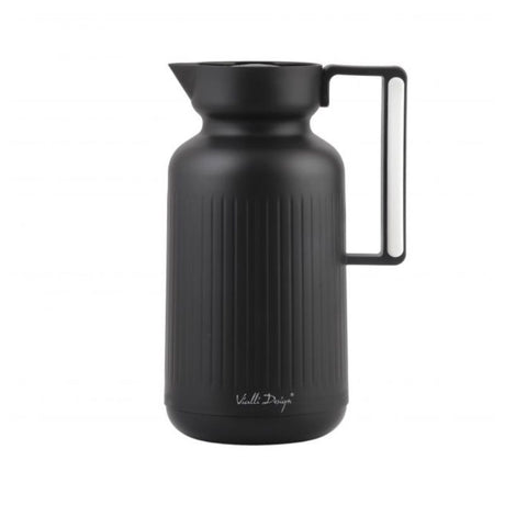 Thermos with glass inner 1L black