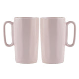 2 ceramic mugs with handle 330ml pink