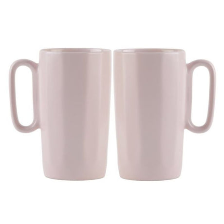 2 ceramic mugs with handle 330ml pink