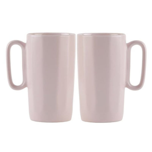 2 ceramic mugs with handle 330ml pink