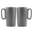 2 ceramic mugs with handle 330ml grey