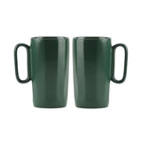 2 ceramic mugs with handle 330ml green