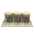 3 Pcs Glass Jar With Wooden Tray