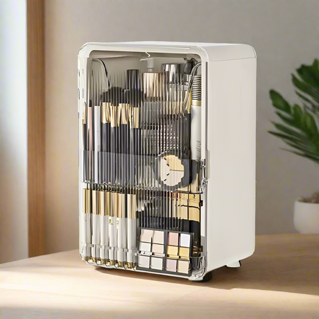 Large Double-Door Makeup Organizer with Drawers