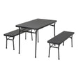 3-Piece Indoor Outdoor Table and 2 Bench Tailgate Set