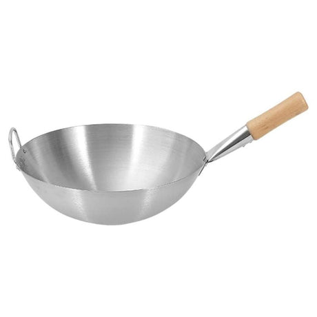 Chinese Wok Steel With Wood Handle 34cm