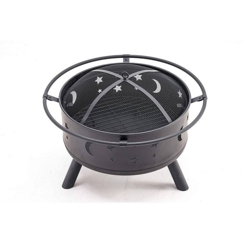 Metal Black Fire Pit Round Bowl