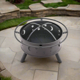 Metal Black Fire Pit Round Bowl