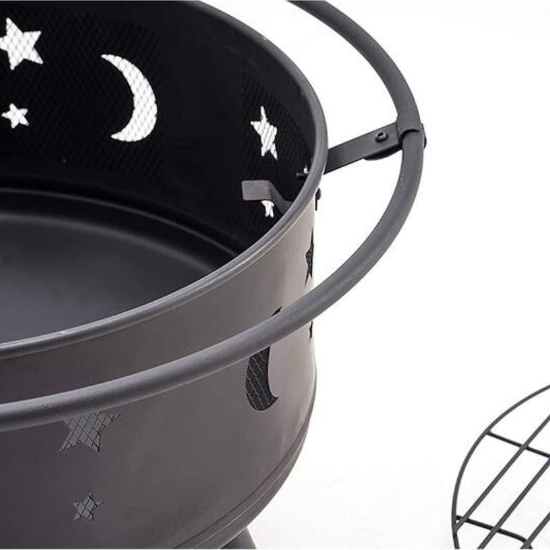 Metal Black Fire Pit Round Bowl