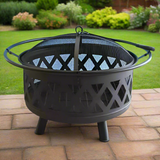 Metal Black Fire Pit Round Bowl