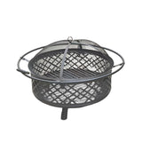 Metal Black Fire Pit Round Bowl