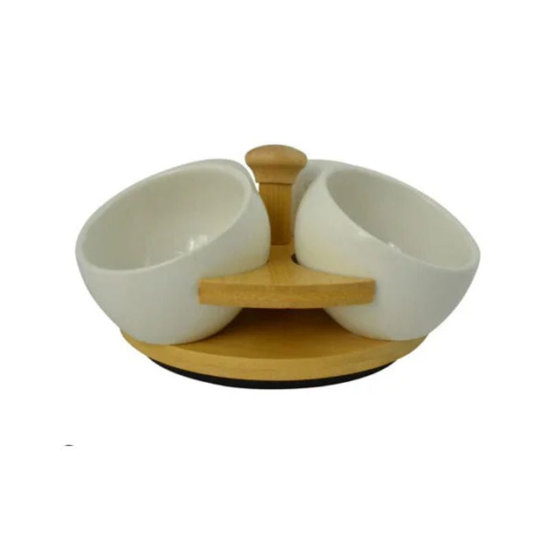 Bowl Set With Revolving Stand 4pcs