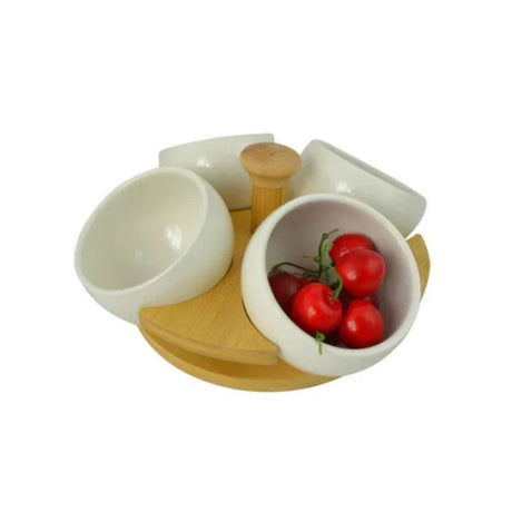 Bowl Set With Revolving Stand 4pcs