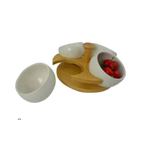 Bowl Set With Revolving Stand 4pcs